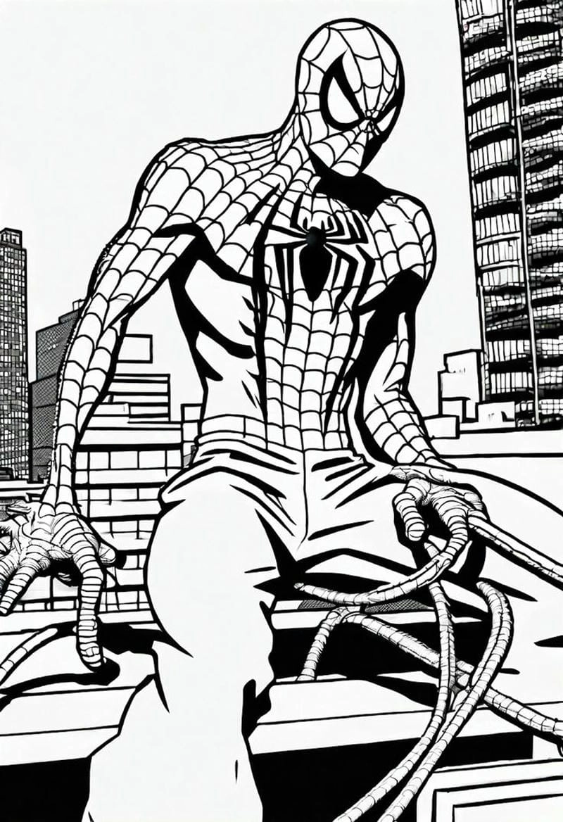 Hình ảnh spider man tô màu đầy sáng tạo