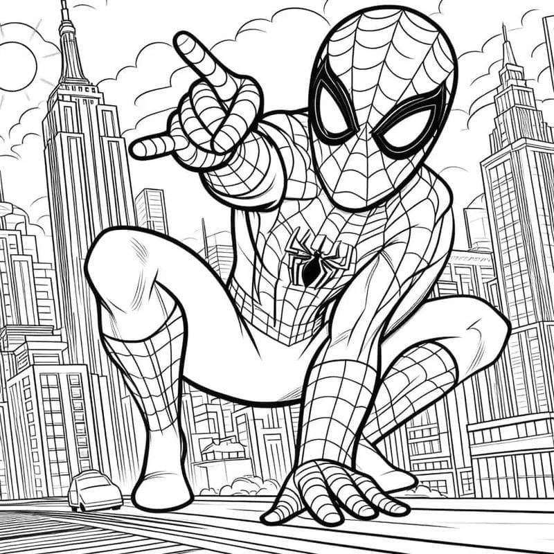 Tải miễn phí tranh tô màu Spider Man đẹp, chất lượng cao