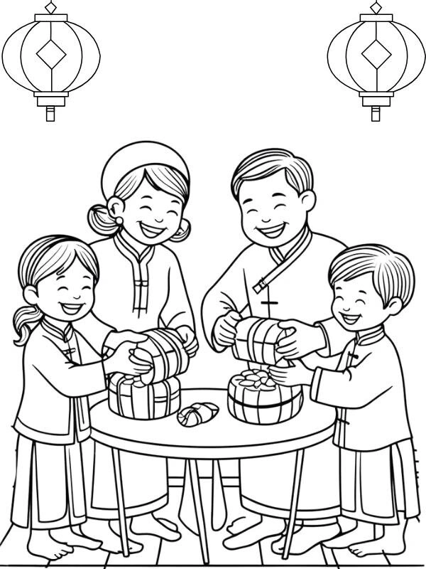 Tranh tô màu Tết cho trẻ mầm non phát triển kỹ năng tô