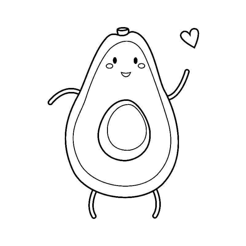 Bé yêu thích trái cây tranh tô màu quả bơ cute nhất