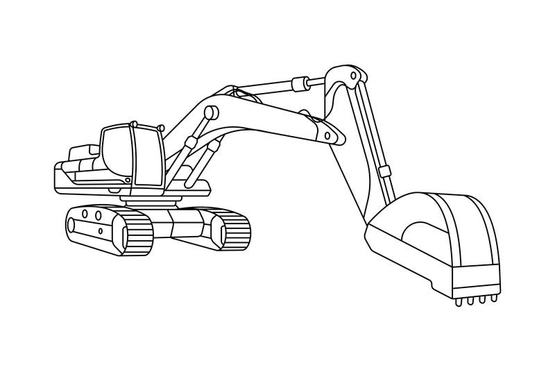 Giúp bé nhận biết xe qua tô màu máy xúc cần búa