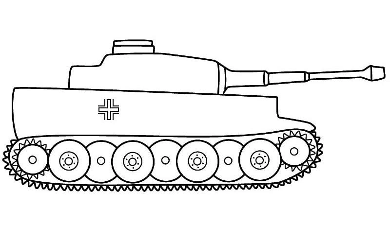 Xe tăng cho bé tô màu đơn giản và vui vẻ