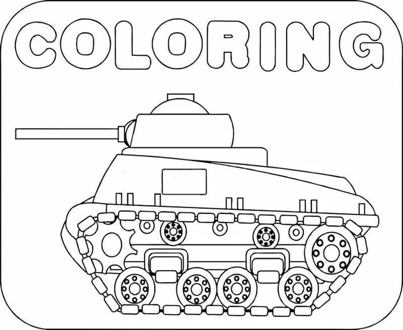 In hình xe tăng cho bé tô màu siêu vui