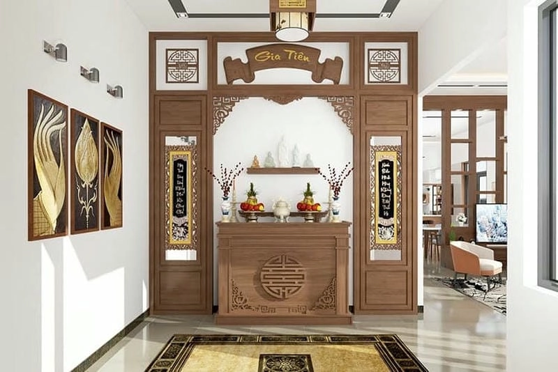 Gợi ý các mẫu vách ngăn bàn thờ đẹp ấn tượng