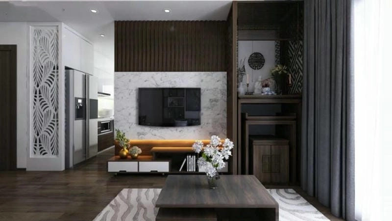 Gợi ý sáng tạo từ mẫu trang trí vách tivi phòng khách