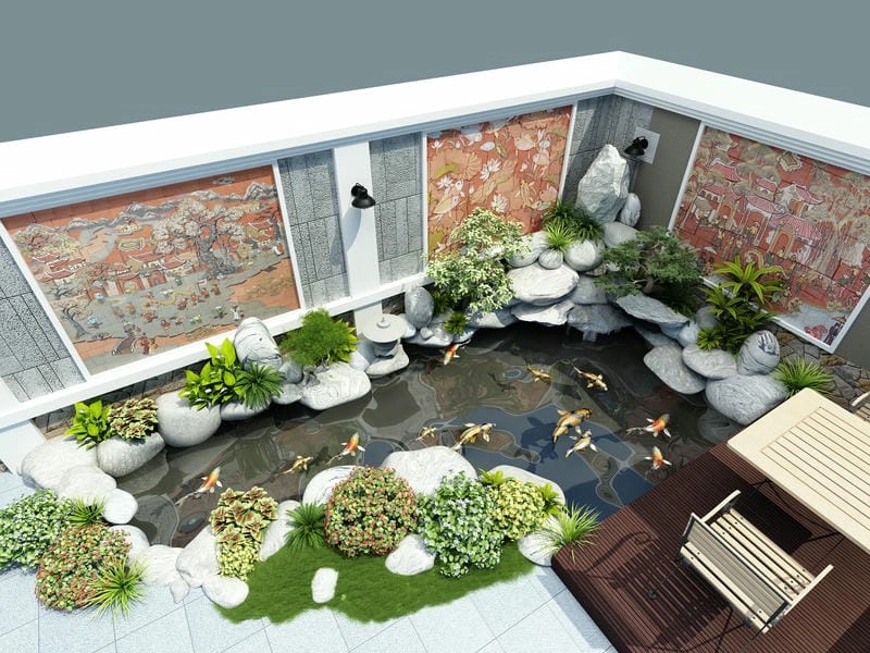 Mẫu hồ cá Koi - Tạo không gian sống đẳng cấp, an yên