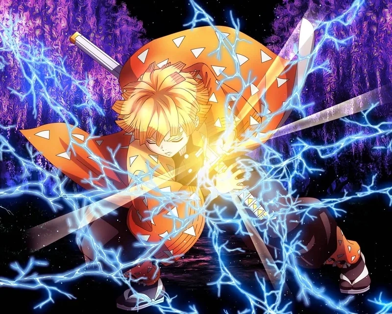 Ảnh anime Zenitsu được nhiều fan yêu thích nhờ phong cách hoạt hình sặc sỡ và biểu cảm sinh động