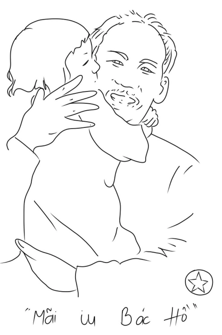Lưu ngay tranh vẽ bác hồ chưa tô màu để bé tự tay sáng tạo
