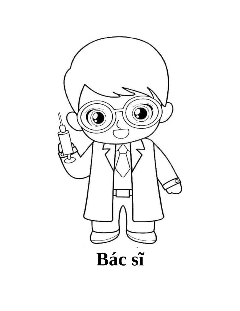 Chơi mà học với hình ảnh bác sĩ tô màu hấp dẫn