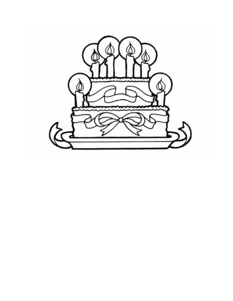 Hình dễ thương tô màu hình bánh sinh nhật cho bé