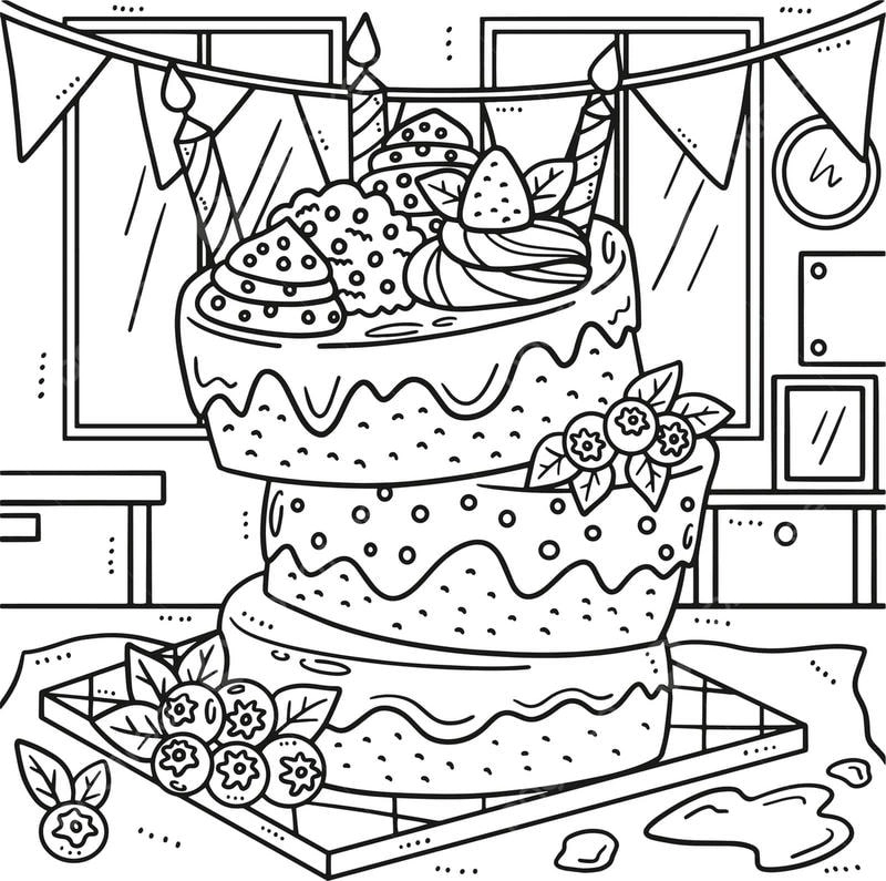 Top hình hình bánh sinh nhật tô màu hot nhất hôm nay