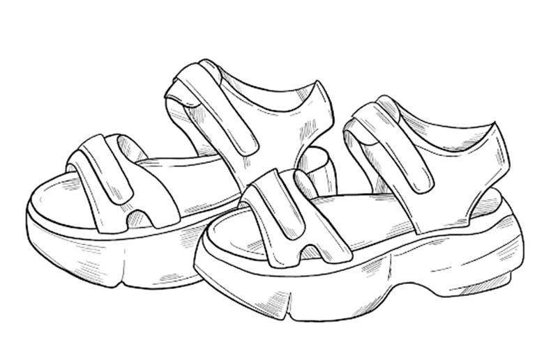 Tô màu đôi giày ngộ nghĩnh với tranh tô màu đôi dép bé trai dễ thương