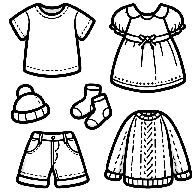 Chọn lọc mầm non tranh tô màu quần áo cho bé trai chuẩn giáo án