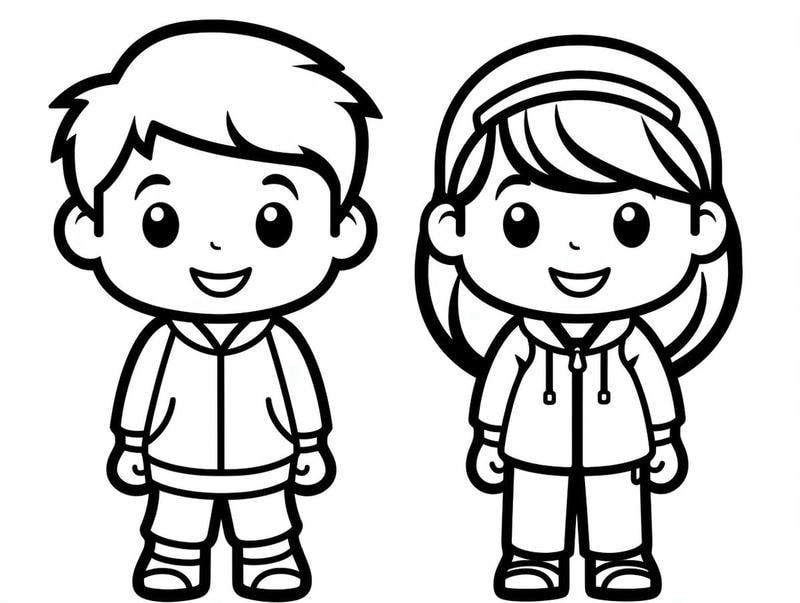 Kho ảnh hình ảnh bé trai bé gái tô màu giúp bé phát triển khả năng thẩm mỹ