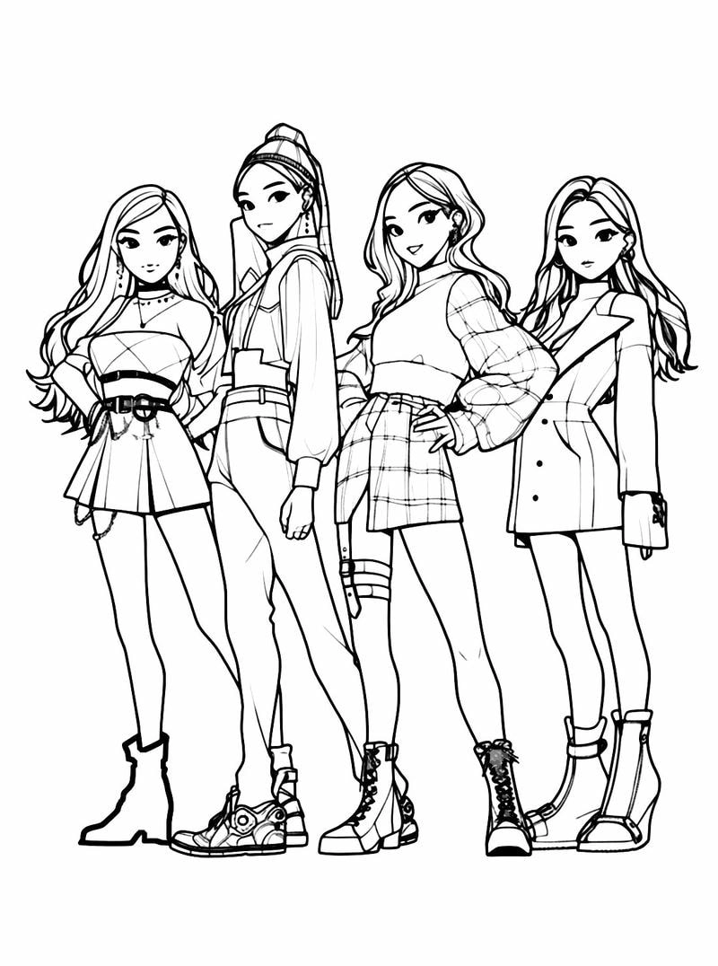 Khám phá tranh tô màu nhóm blackpink chibi cực dễ thương cho fan nhí