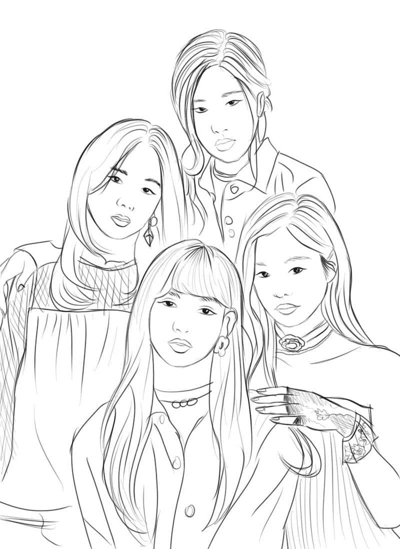 Tranh tô màu nhóm nhạc blackpink làm quà tặng fan thiếu nhi