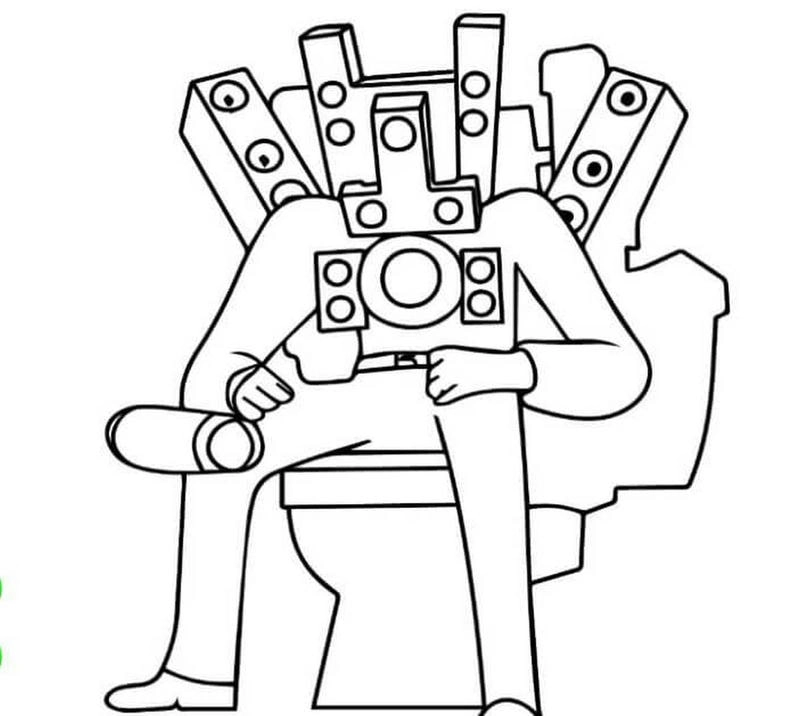 Hình ảnh bồn cầu titan speakerman tô màu cameraman hài hước bé nào cũng thích