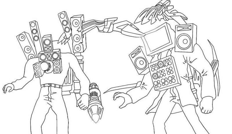 Hình ảnh titan cameraman tô màu cực ngầu giúp bé luyện tay và học màu