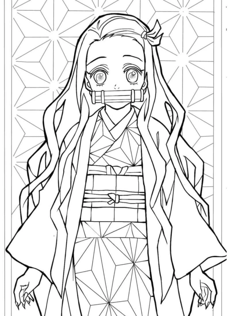 Tô màu nezuko chibi bé rèn mắt thẩm mỹ qua từng chi tiết