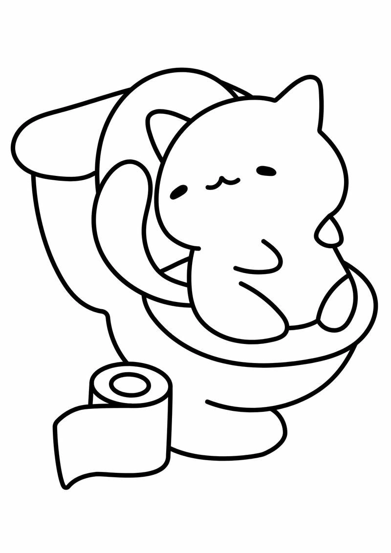 Tranh tô màu mèo chibi cute ai nhìn cũng muốn in ra tô ngay