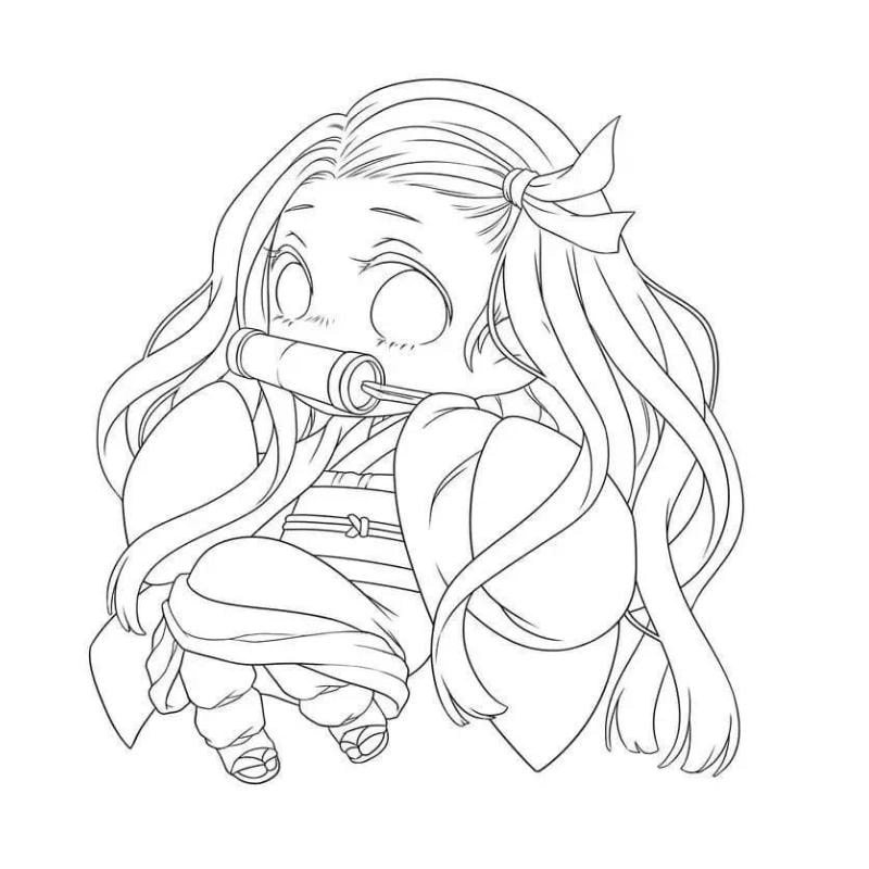 Yaiba chibi cute tô màu thanh gươm diệt quỷ mẫu hot cho fan anime