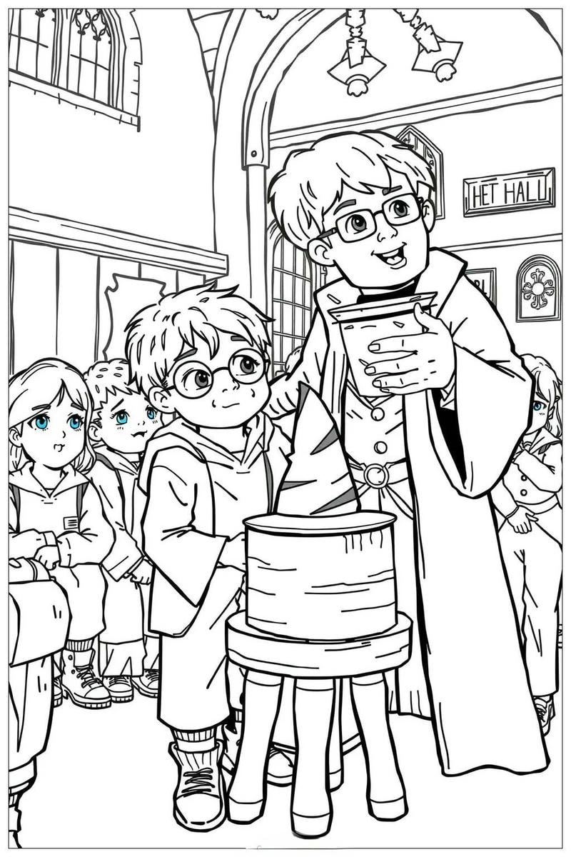 Tranh tô màu harry potter chibi kỳ diệu cho bé yêu thế giới phép thuật