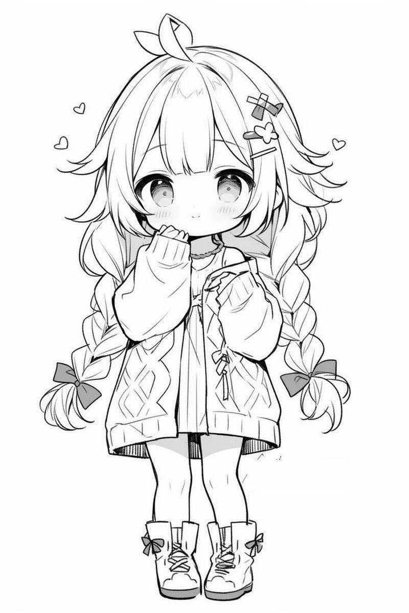 Tô màu chibi với hình mẫu dễ vẽ dành cho bé mầm non