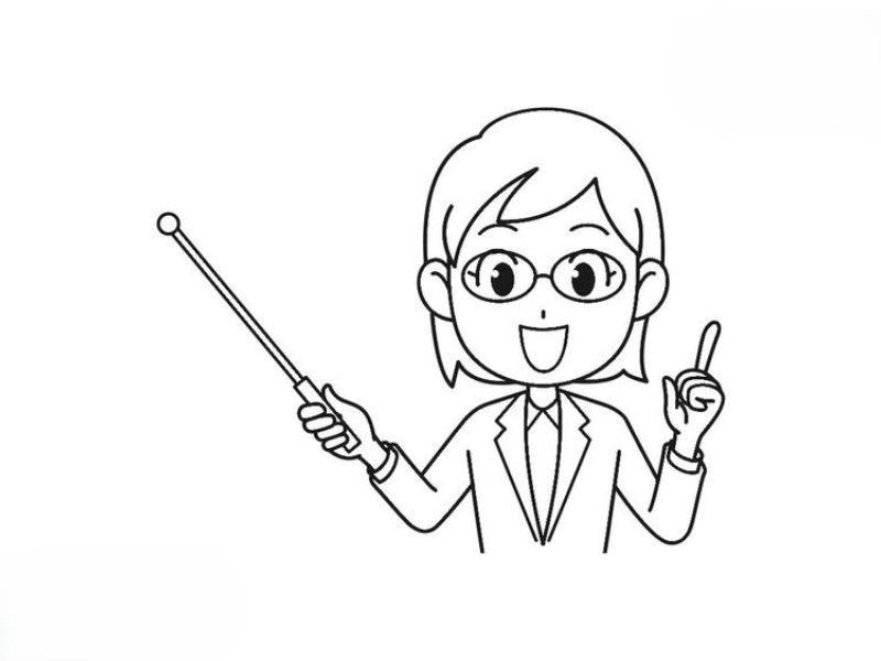 Khám phá bộ tranh tô màu chân dung cô giáo cho bé luyện tô