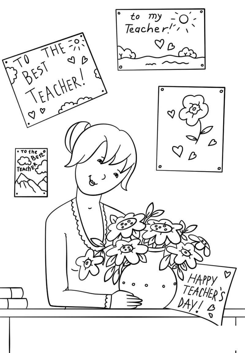 Giới thiệu tranh tô màu cô giáo mầm non đón trẻ tinh tế nhất