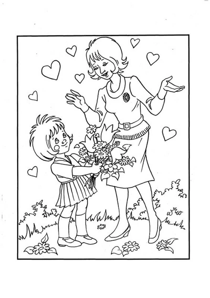 Chúc mừng 20 11 bằng tranh tô màu cô giáo 20 11 ý nghĩa