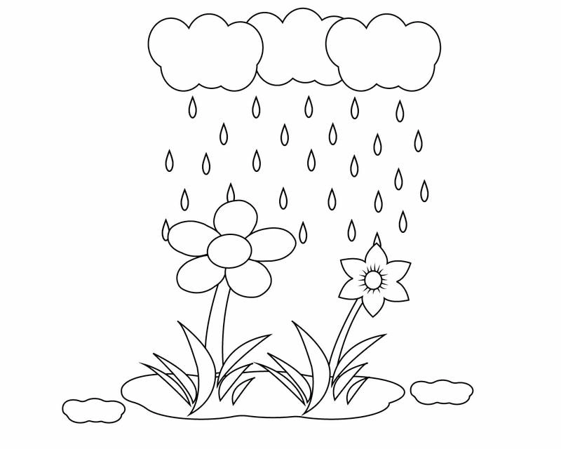 Khám phá bộ tranh tô màu đám mây mưa sinh động cho bé