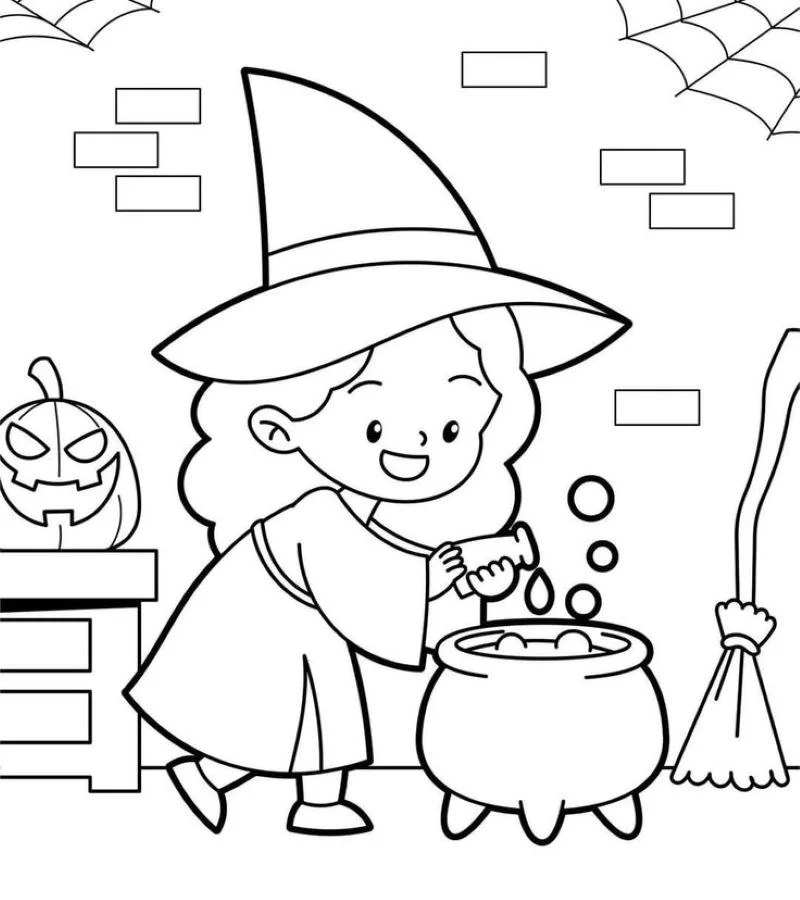 Tải miễn phí in tranh tô màu halloween hấp dẫn