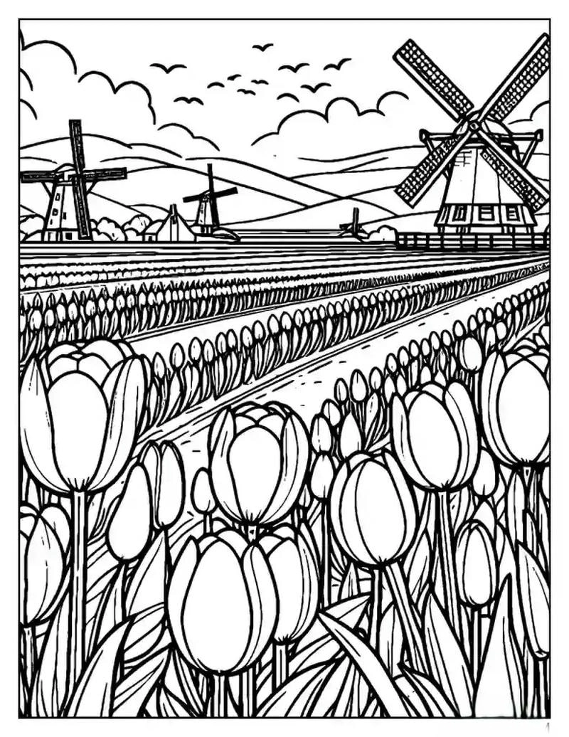 Sáng tạo không giới hạn với vẽ hoa tulip tô màu