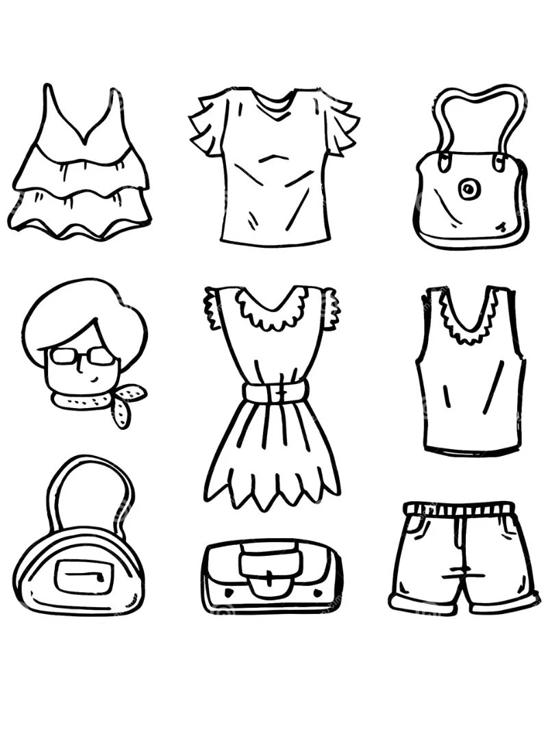 Giúp bé nhận biết đồ mặc qua tô màu trang phục mùa hè cho bé