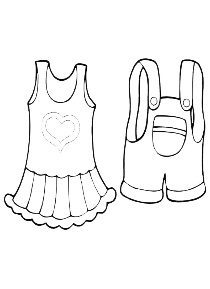 Bé học phối đồ qua mầm non tranh tô màu quần áo mùa hè