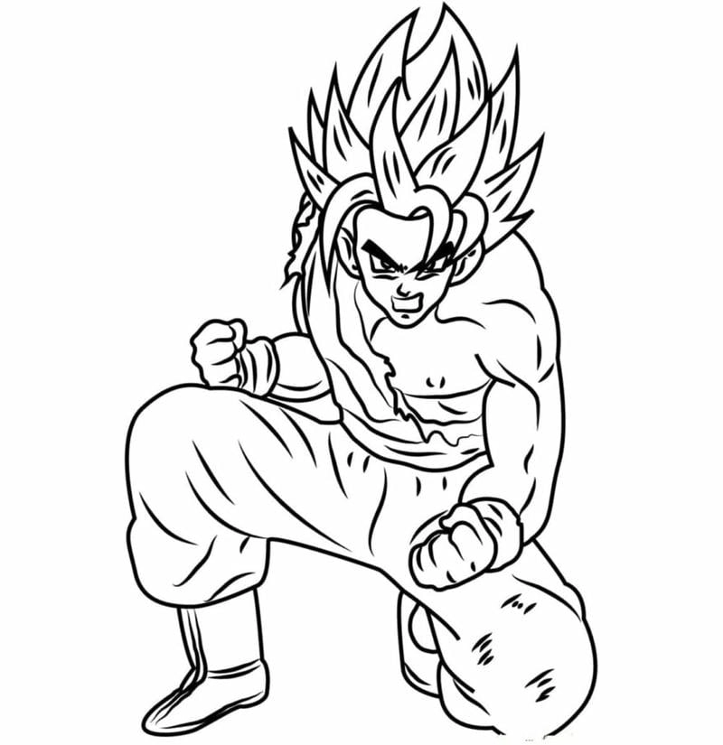 Đặt ngay in tranh tô màu songoku cho bé chơi thỏa thích