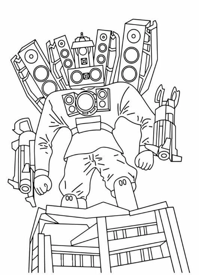 Bé thích thú với tranh tô màu speakerman sinh động và lôi cuốn từng chi tiết