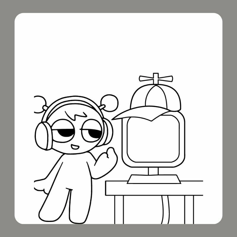 Hình tô màu sprunki đa dạng sắc màu cho bé thỏa thích