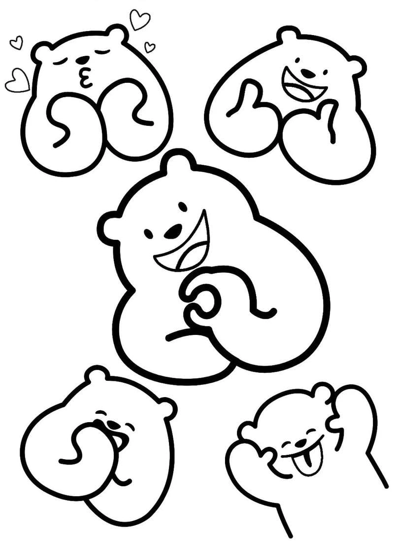 In miễn phí bộ không màu không màu tranh tô màu sticker cute