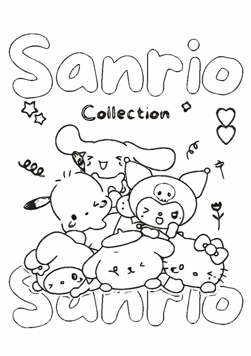 In miễn phí mẫu sticker kuromi tô màu cực xinh cho bé tô