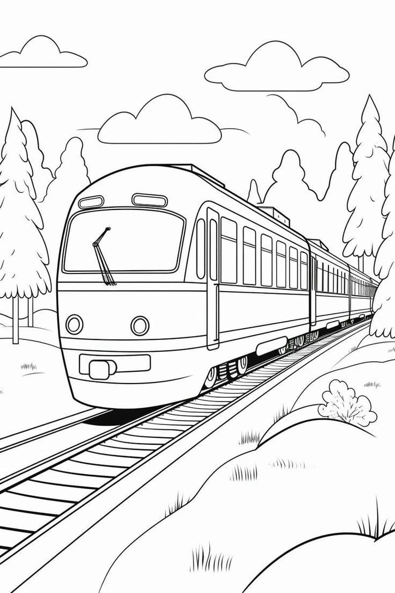 Tăng trí tưởng tượng qua tô màu tàu điện đẹp mắt