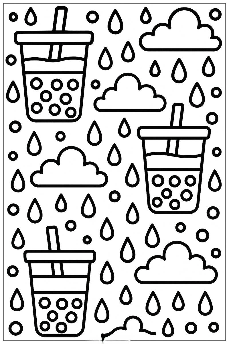 Tô màu tranh tranh tô màu cốc trà sữa cute giúp bé vui học và sáng tạo không ngừng