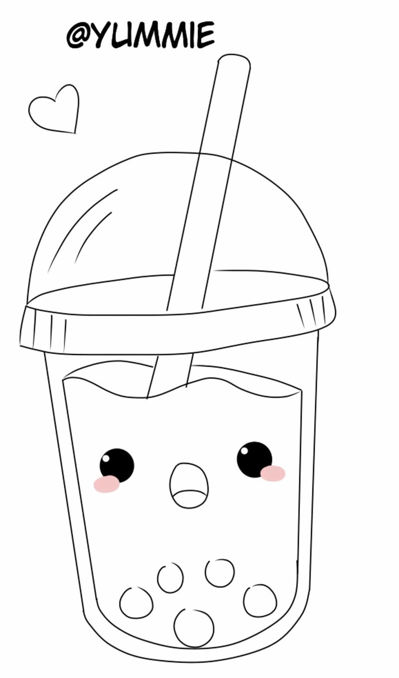 Milk tea tranh tô màu trà sữa cute cho bé thỏa sức sáng tạo tô màu trà sữa