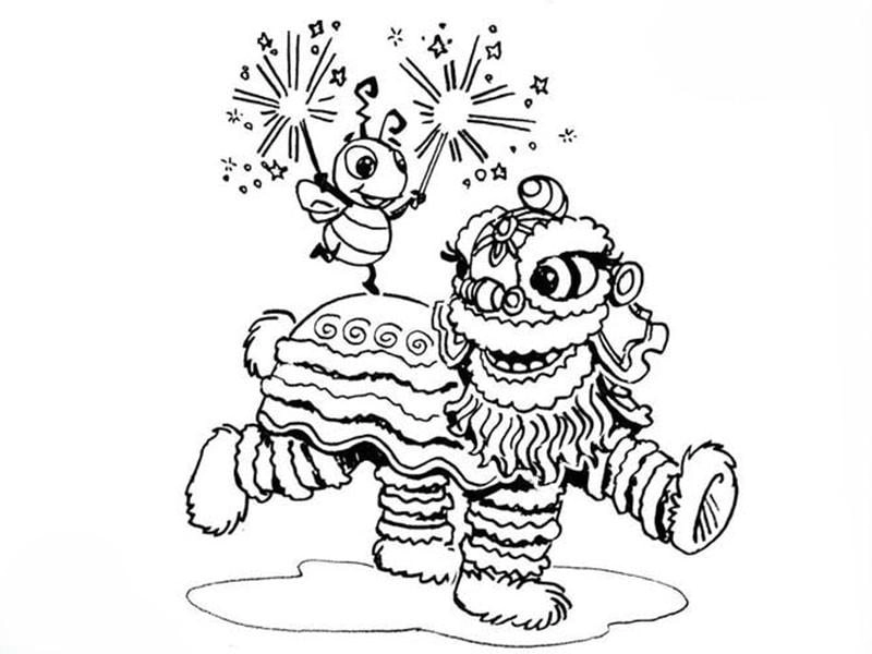 Tô màu con lân trung thu cùng bé qua tranh tô màu trung thu