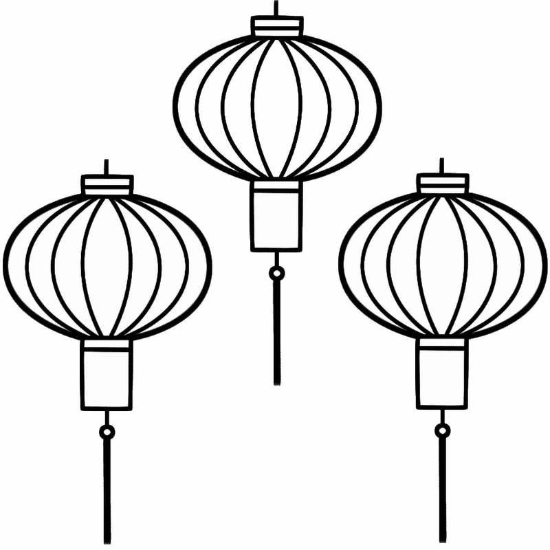 Tải ngay cho bé tranh tô màu đèn trung thu dễ thương