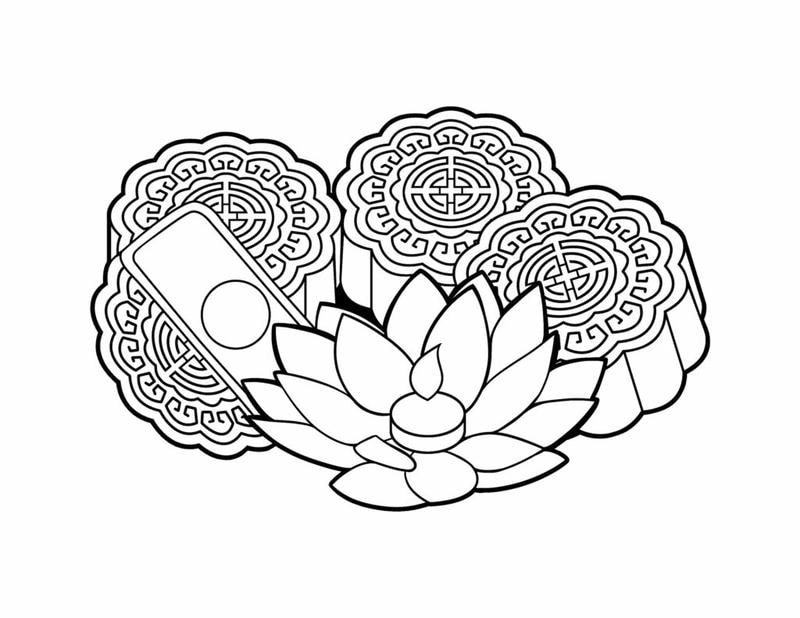 Tô ngay tranh tô màu bánh trung thu hấp dẫn cho bé