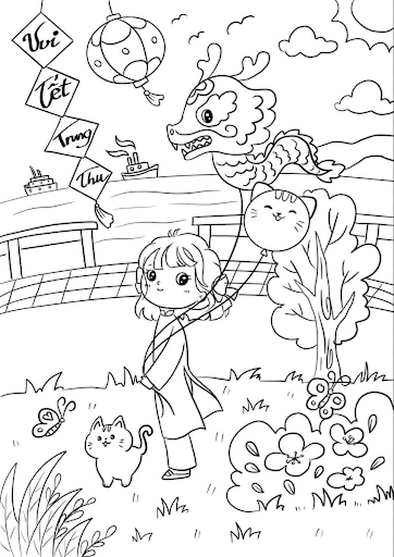 Tải ngay bộ trung thu tô màu sinh động và dễ tô