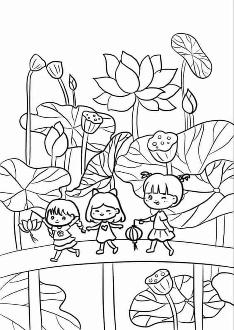 Cùng bé khám phá tranh tô màu chủ đề trung thu rực rỡ