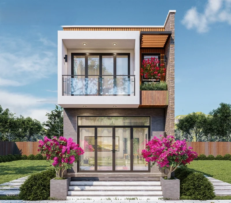 Không gian xanh với các mẫu nhà 2 tầng đẹp ở nông thôn