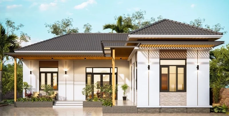 Giải pháp xây dựng mẫu nhà 1 tầng chữ l đẹp bền vững và sang trọng